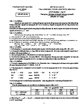 Đề thi olympic trại hè Hùng vương lần thứ X năm 2014 môn Hoá học - Lớp 10